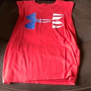 Under Armour Sleeveless T-Shirt Red Youth Medium